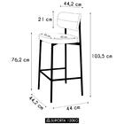 Banqueta Alta Bar Estofada Kit 2 Ella M25 Linho Cinza Cl/pret