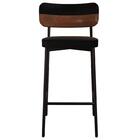 Banqueta Alta Bar Estofada Kit 3 Ella M25 Linho Preto/marrom