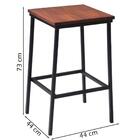 Banqueta Alta Base Aço Preto I02 Dmobiliario