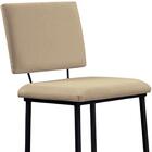 Banqueta Alta Base Em Aço Preto F109 Linho Dmobiliario