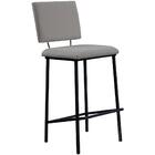 Banqueta Alta Base Em Aço Preto F109 Linho Dmobiliario