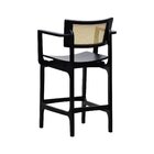 Banqueta Alta Bistrô Apollo Com Braços Encosto Telinha Natura