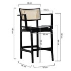 Banqueta Alta Bistrô Apollo Com Braços Encosto Telinha Natura