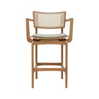 Banqueta Alta Bistrô Apollo Com Braços Encosto Telinha Natura