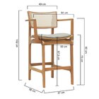 Banqueta Alta Bistrô Apollo Com Braços Encosto Telinha Natura