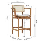 Banqueta Alta Bistrô Apollo Com Braços Encosto Telinha Natura