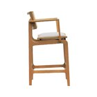 Banqueta Alta Bistrô Apollo Com Braços Encosto Telinha Natura