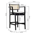 Banqueta Alta Bistrô Apollo Com Braços Madeira Maciça Encosto