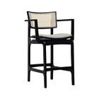 Banqueta Alta Bistrô Apollo Com Braços Madeira Maciça Encosto