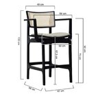 Banqueta Alta Bistrô Apollo Com Braços Madeira Maciça Encosto