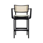 Banqueta Alta Bistrô Apollo Com Braços Madeira Maciça Encosto