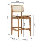 Banqueta Alta Bistrô Apollo Encosto Telinha Natural E Assento