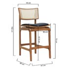 Banqueta Alta Bistrô Apollo Encosto Telinha Natural E Assento