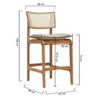 Banqueta Alta Bistrô Apollo Encosto Telinha Natural E Assento