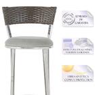 Banqueta Alta Bistrô Em Alumínio, Fibra E Tecido Impermeável