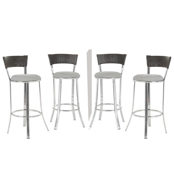 Banqueta Alta Bistrô Em Alumínio, Fibra E Tecido Impermeável