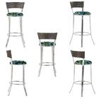 Banqueta Alta Bistrô Em Alumínio, Fibra E Tecido Impermeável