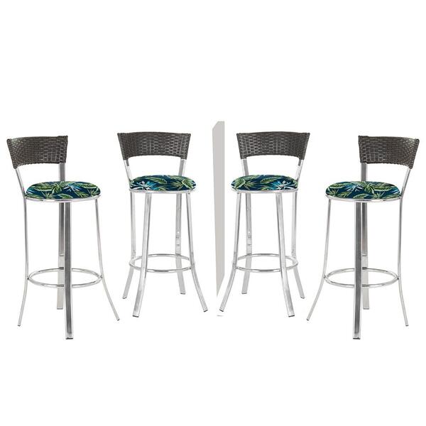 Banqueta Alta Bistrô Em Alumínio, Fibra E Tecido Impermeável