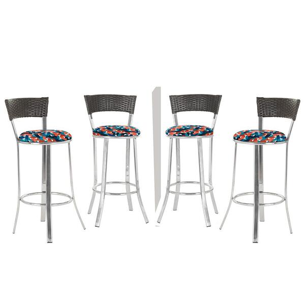 Banqueta Alta Bistrô Em Alumínio, Fibra E Tecido Impermeável