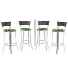 Banqueta Alta Bistrô Em Alumínio, Fibra E Tecido Impermeável