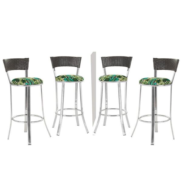 Banqueta Alta Bistrô Em Alumínio, Fibra E Tecido Impermeável