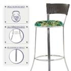 Banqueta Alta Bistrô Em Alumínio, Fibra E Tecido Impermeável