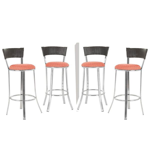 Banqueta Alta Bistrô Em Alumínio, Fibra E Tecido Impermeável