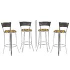 Banqueta Alta Bistrô Em Alumínio, Fibra E Tecido Impermeável