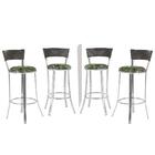 Banqueta Alta Bistrô Em Alumínio, Fibra E Tecido Impermeável