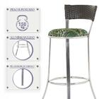 Banqueta Alta Bistrô Em Alumínio, Fibra E Tecido Impermeável