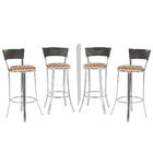 Banqueta Alta Bistrô Em Alumínio, Fibra E Tecido Impermeável