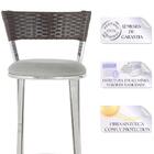 Banqueta Alta Bistrô Em Alumínio, Fibra E Tecido Impermeável