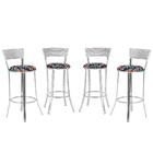 Banqueta Alta Bistrô Em Alumínio, Fibra E Tecido Impermeável