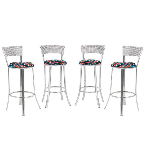 Banqueta Alta Bistrô Em Alumínio, Fibra E Tecido Impermeável