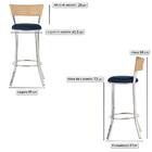 Banqueta Alta Bistrô Em Alumínio, Fibra E Tecido Impermeável