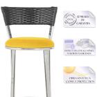 Banqueta Alta Bistrô Em Alumínio, Fibra E Tecido Impermeável