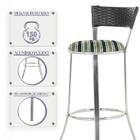 Banqueta Alta Bistrô Em Alumínio, Fibra E Tecido Impermeável