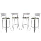 Banqueta Alta Bistrô Em Alumínio, Fibra E Tecido Impermeável