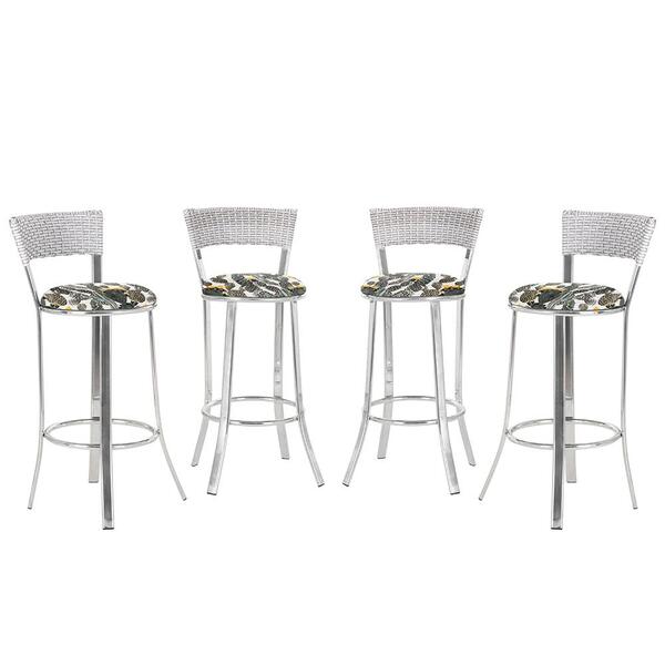 Banqueta Alta Bistrô Em Alumínio, Fibra E Tecido Impermeável