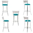 Banqueta Alta Bistrô Em Alumínio, Fibra E Tecido Impermeável