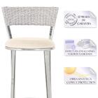 Banqueta Alta Bistrô Em Alumínio, Fibra E Tecido Impermeável