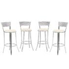 Banqueta Alta Bistrô Em Alumínio, Fibra E Tecido Impermeável