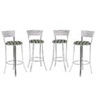 Banqueta Alta Bistrô Em Alumínio, Fibra E Tecido Impermeável