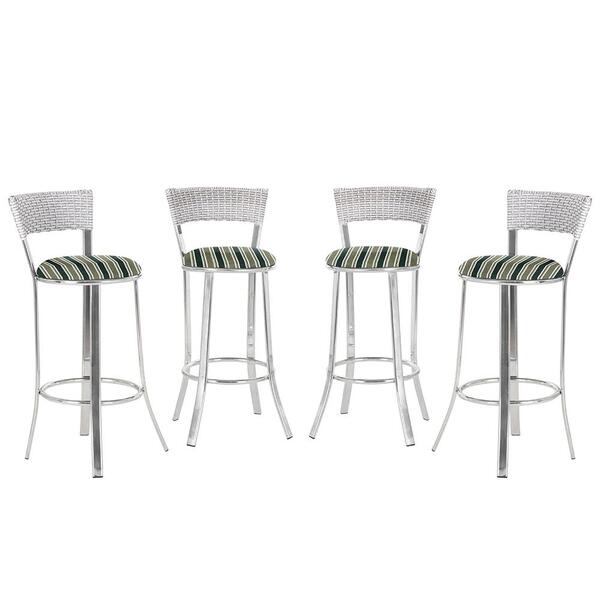 Banqueta Alta Bistrô Em Alumínio, Fibra E Tecido Impermeável