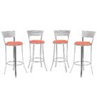 Banqueta Alta Bistrô Em Alumínio, Fibra E Tecido Impermeável