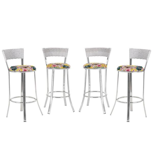 Banqueta Alta Bistrô Em Alumínio, Fibra E Tecido Impermeável