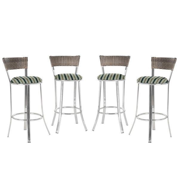 Banqueta Alta Bistrô Em Alumínio, Fibra E Tecido Impermeável