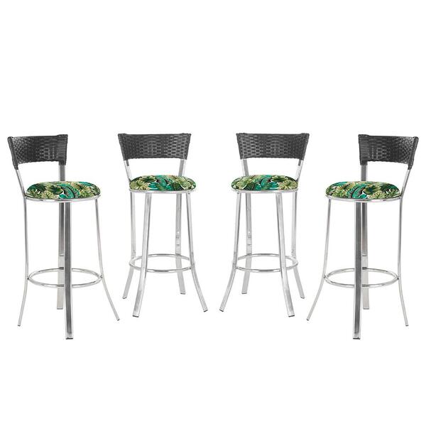 Banqueta Alta Bistrô Em Alumínio, Fibra E Tecido Impermeável