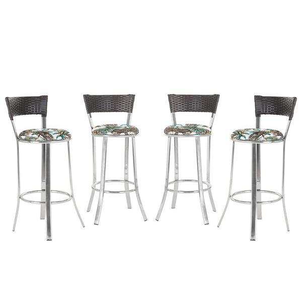 Banqueta Alta Bistrô Em Alumínio, Fibra E Tecido Impermeável