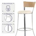 Banqueta Alta Bistrô Em Alumínio, Fibra E Tecido Impermeável